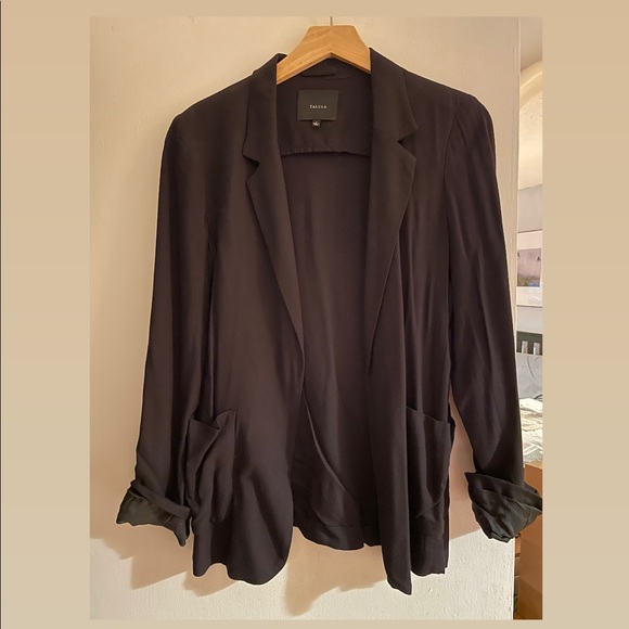 Aritzia Talula Kent Lightweight Open Blazer - Black - Size 6 - Picture 1 of 3